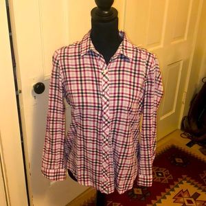 Faded Glory Plaid button front blouse